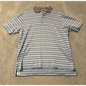 Peter Millar Shirt Mens Short Sleeve‎ Stripes Polo Lightweight Casual Size Large